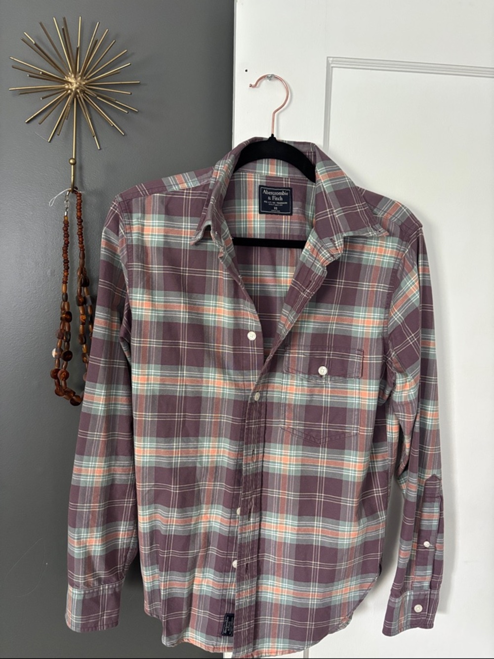 Abercrombie & Fitch plaid button down size XS